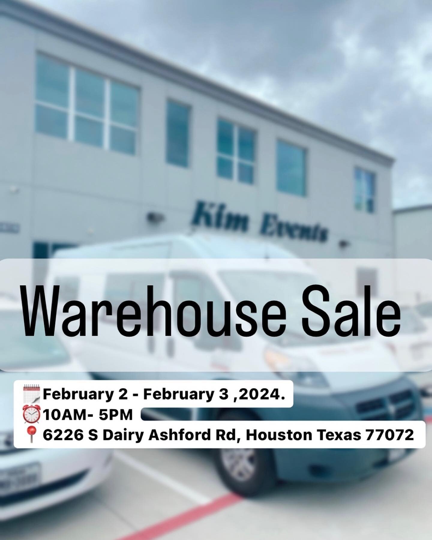 WAREHOUSE SALE 📢 
Hello Friendors, our Couples and Followers ! 
@kimevents7 is letting all the pretty decor items go so we can have space for new inventory and get ready for 2024. 
If you have time TODAY &amp; TOMORROW, feel free to swing by and che