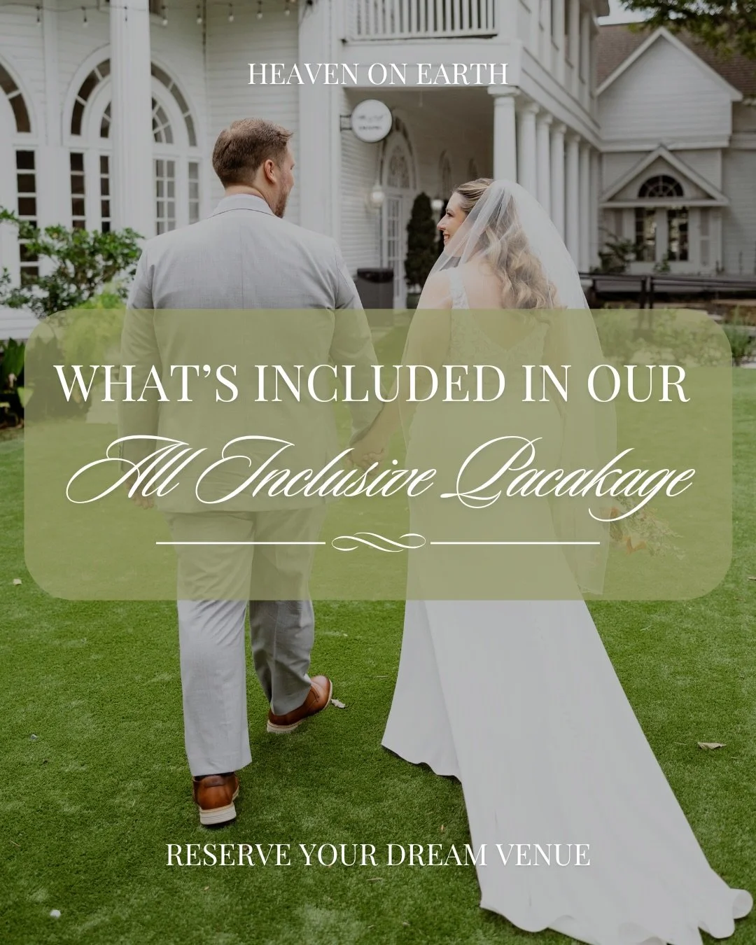 Why do couples choose our all-inclusive package? 
Because wedding planning should feel exciting not overwhelming. 🤍✨
At Heaven on Earth, we take care of it all from fresh bouquets and boutonni&egrave;res to catering, cake, photography, d&eacute;cor,