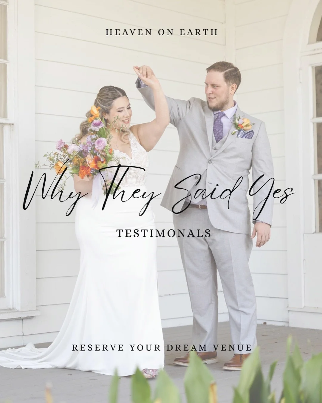 Why did they say yes to Heaven on Earth? ✨
Because we make planning your special day easier. From all-inclusive packages and our sister company&rsquo;s decorating team to tables, chairs, linens, and more we have everything you need to bring your visi