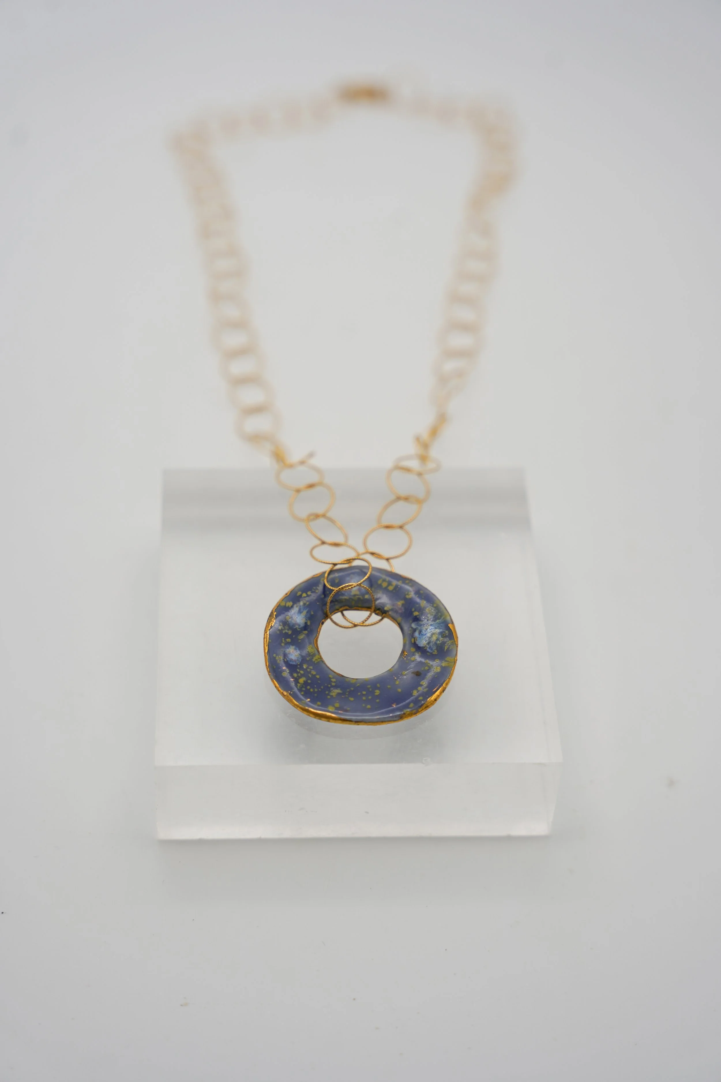 Large Disc on Gold Filled Cable Chain in Galaxy