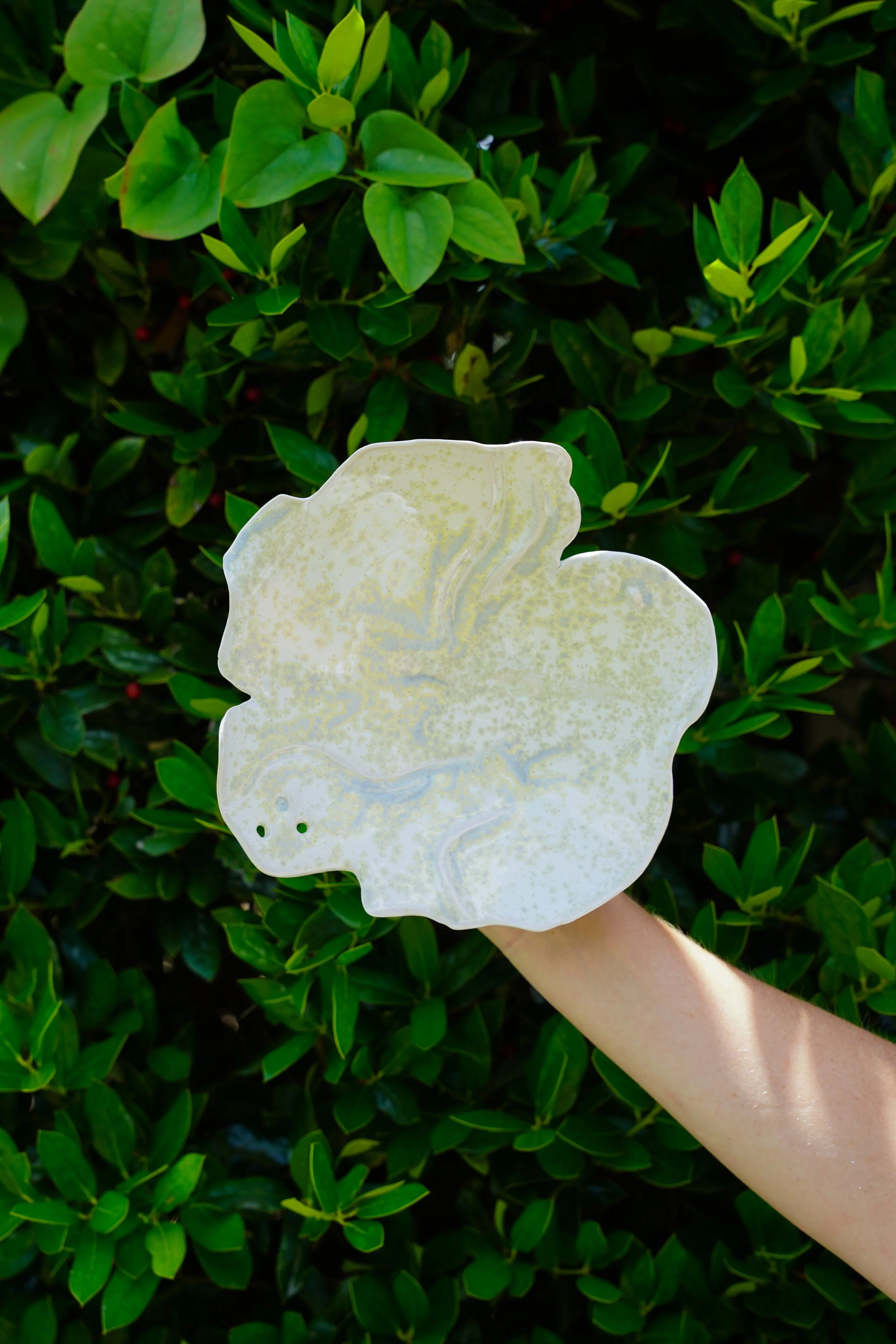 Carved Decorative Plate in Crystal Cream