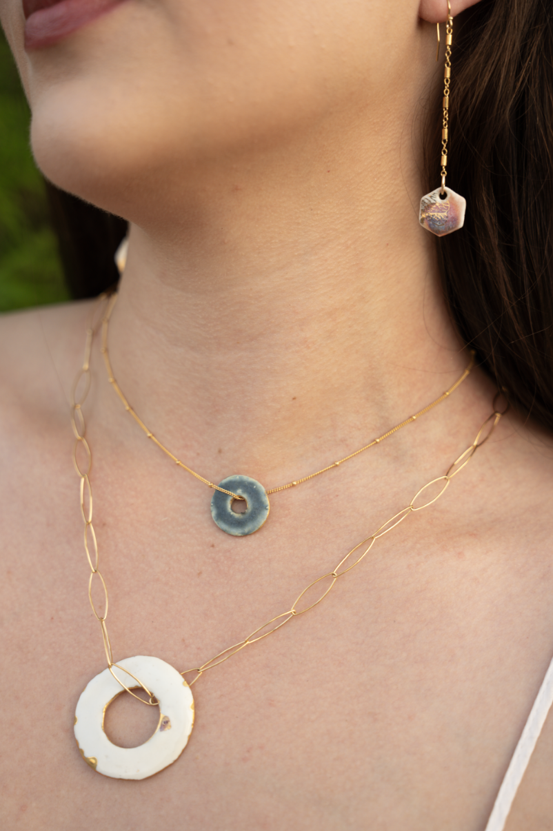 Spring Blue Jean Blue Circle on Satellite Chain