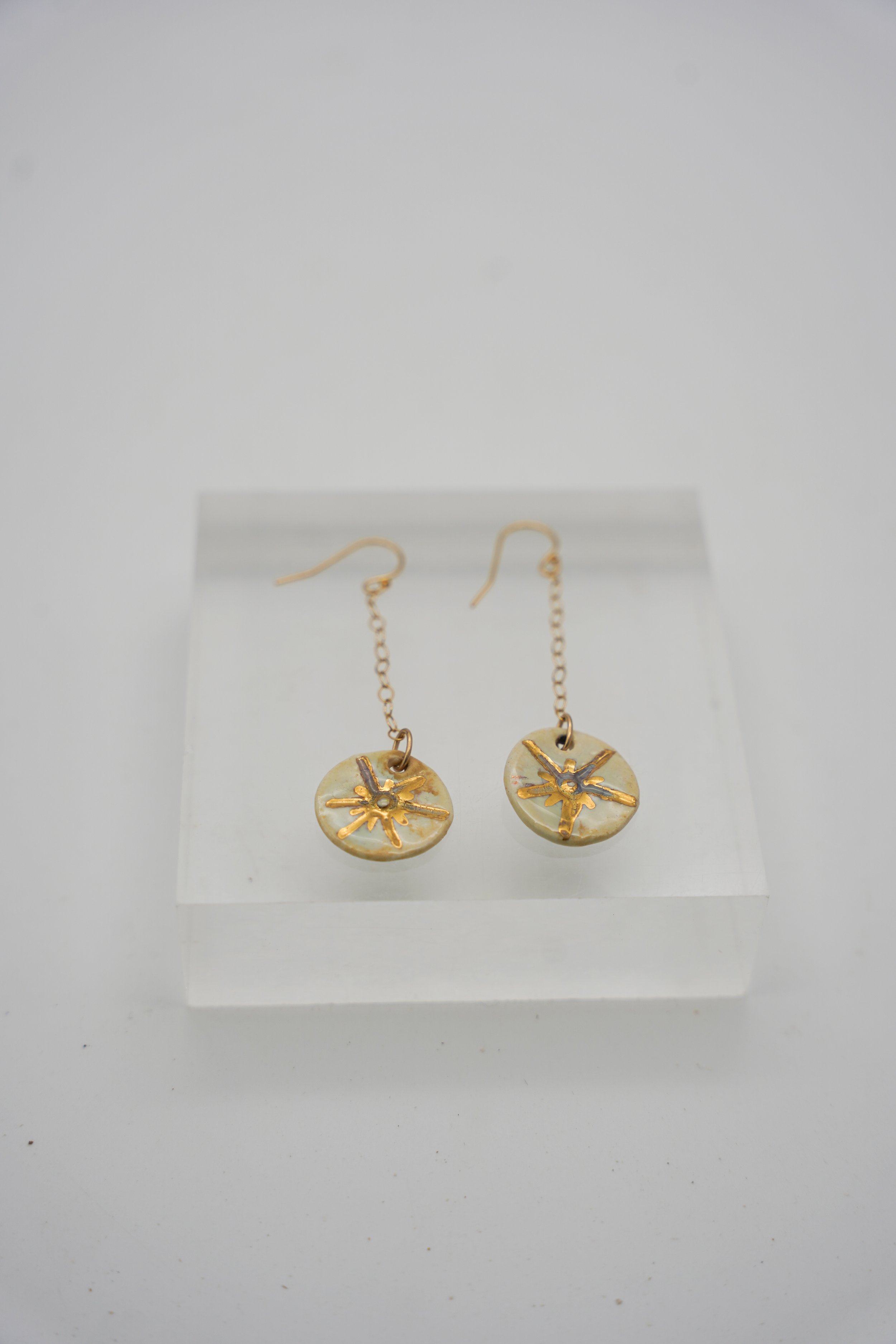 Sunshine Pendant on Gold Filled Simple Chain in Celadon