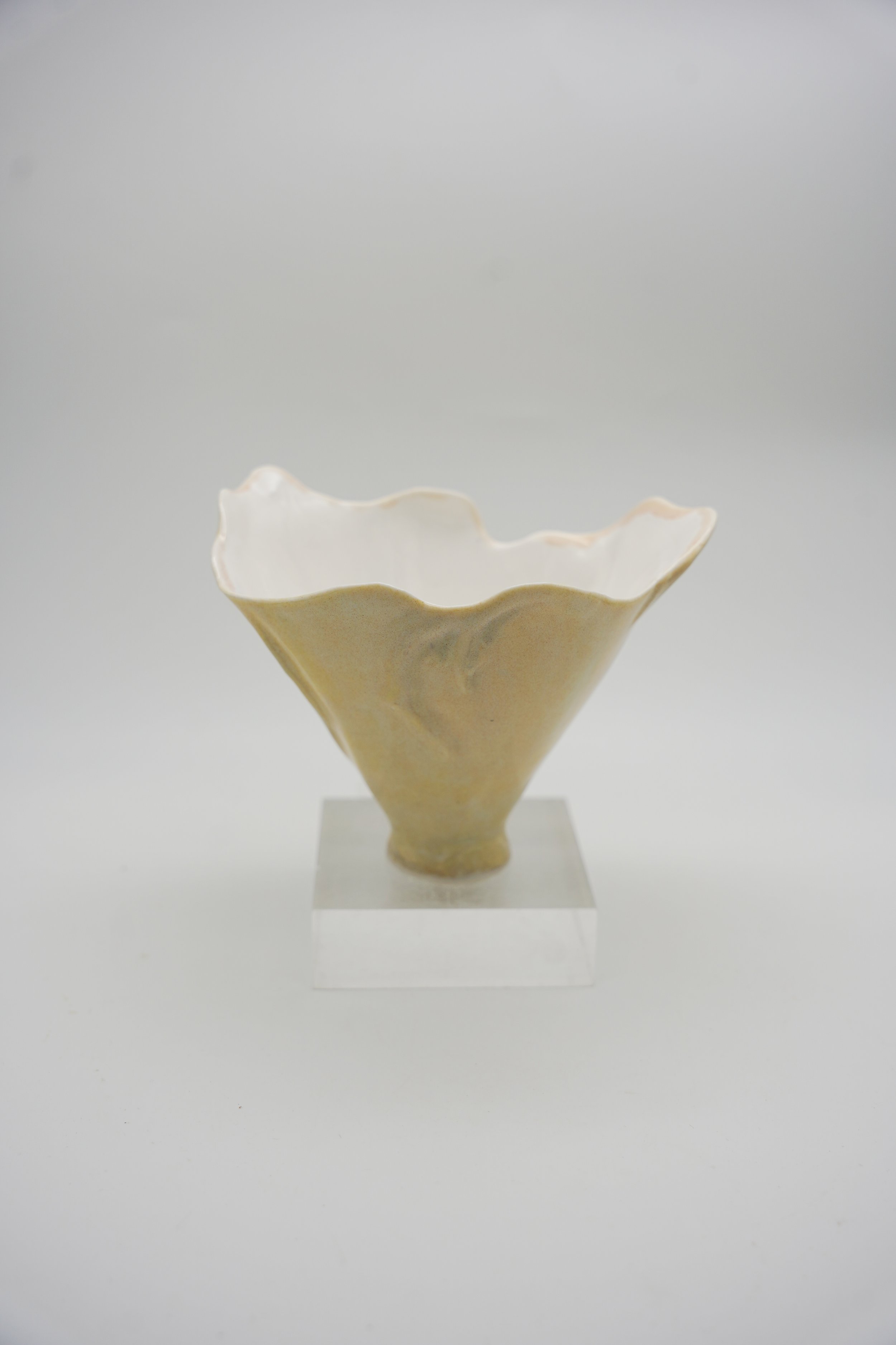 Sculptural Vase in Honey Celadon