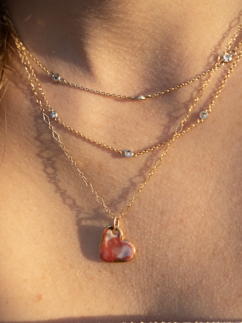 Spring Small Red Heart Necklace