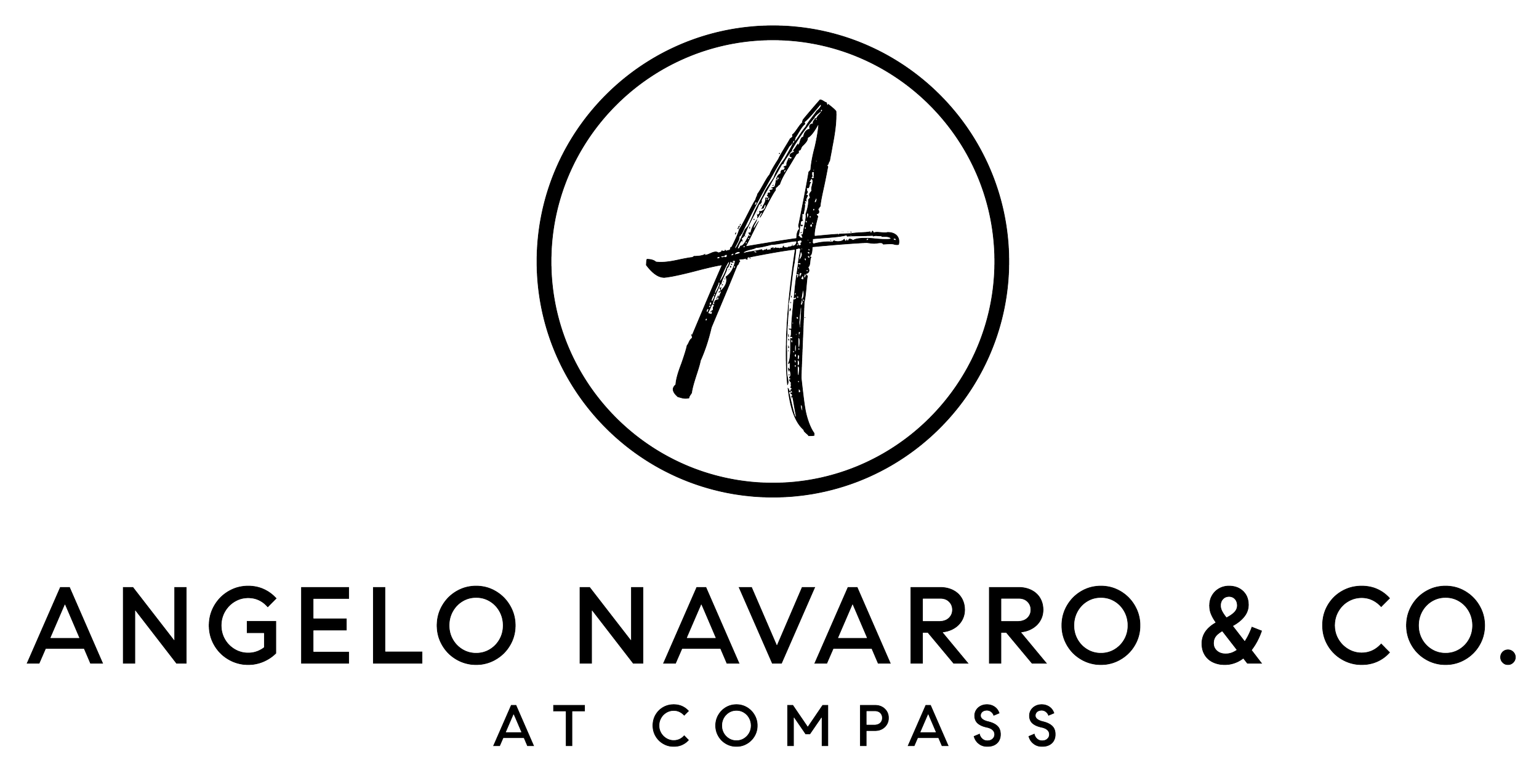 Logo for Angelo Navarro & Co., featuring a stylized letter 'A' inside a circle with the text 'At Compass' below.