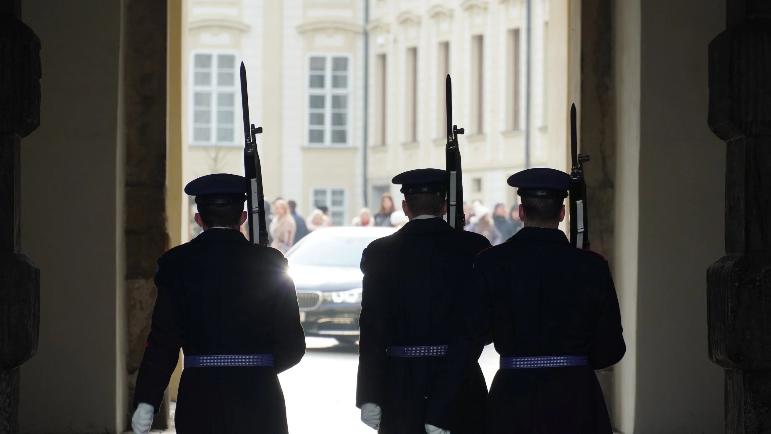 Prague Castle Guards Changing Posts