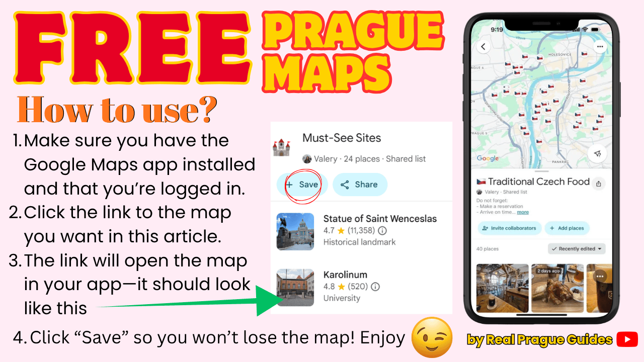 How to use Free Prague Maps by Real Prague Guides