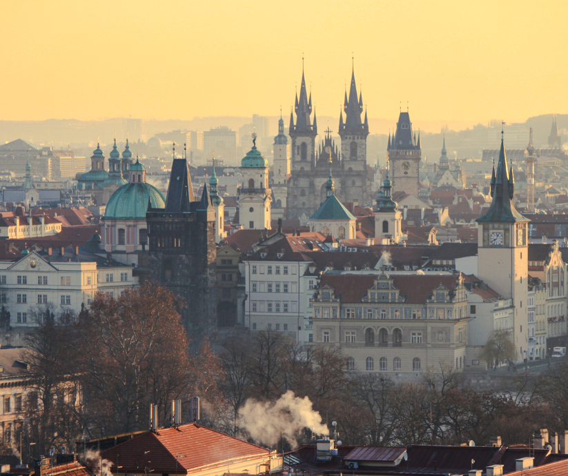 Sunrise from Petřín hill