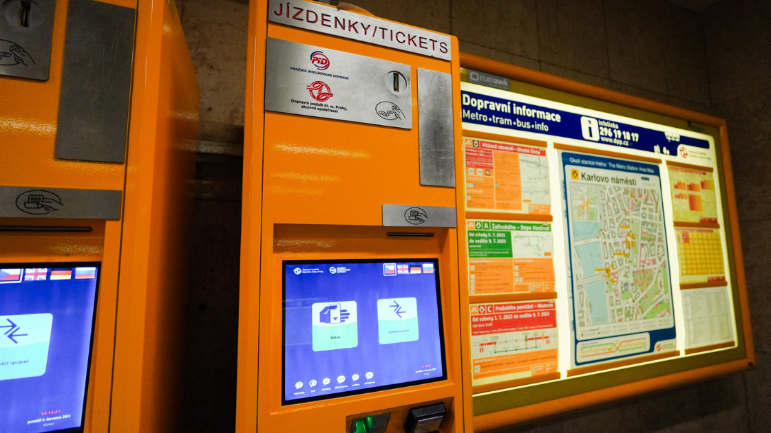 Prague ticket machines located in the metro