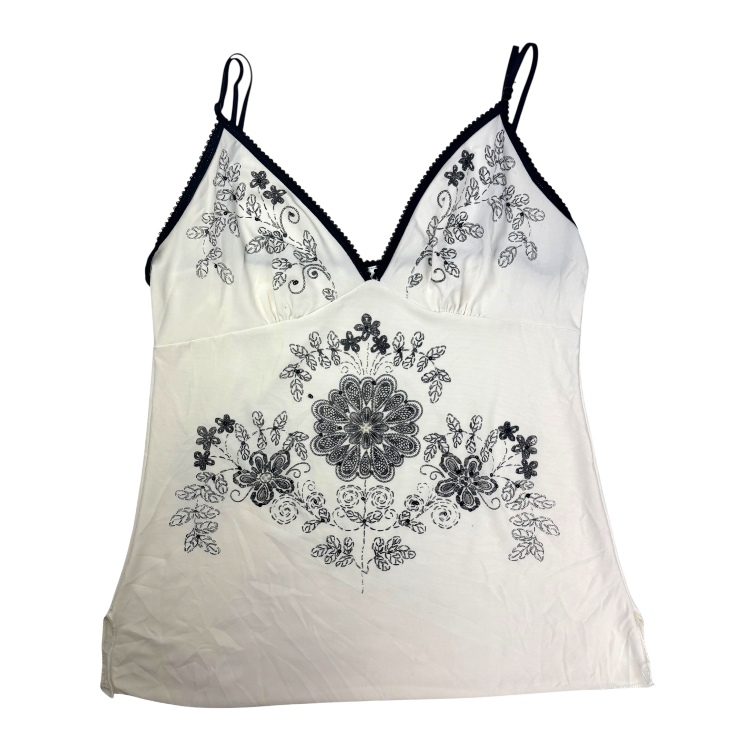 Y2k Black and White Cami Top