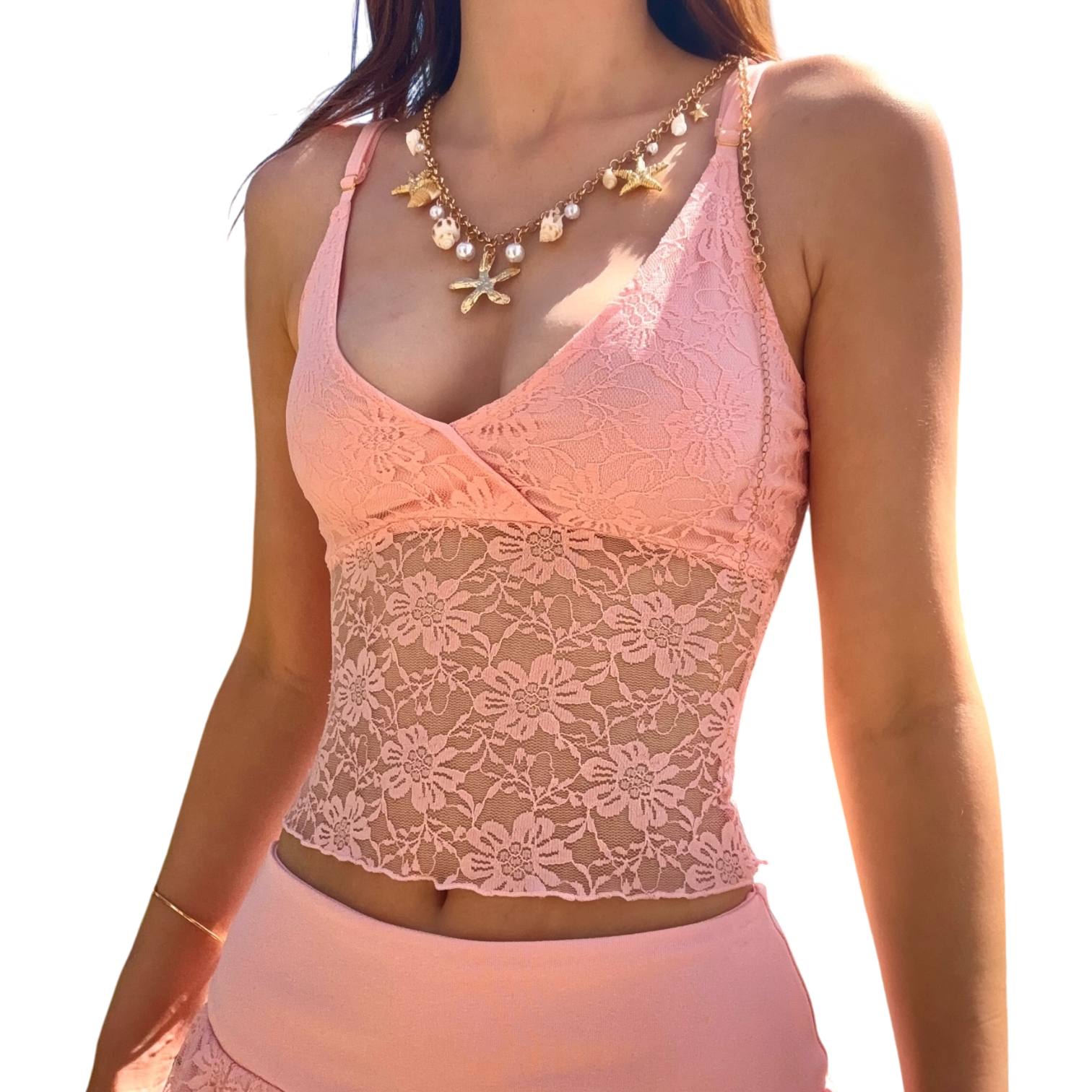 Pink Lace Cami