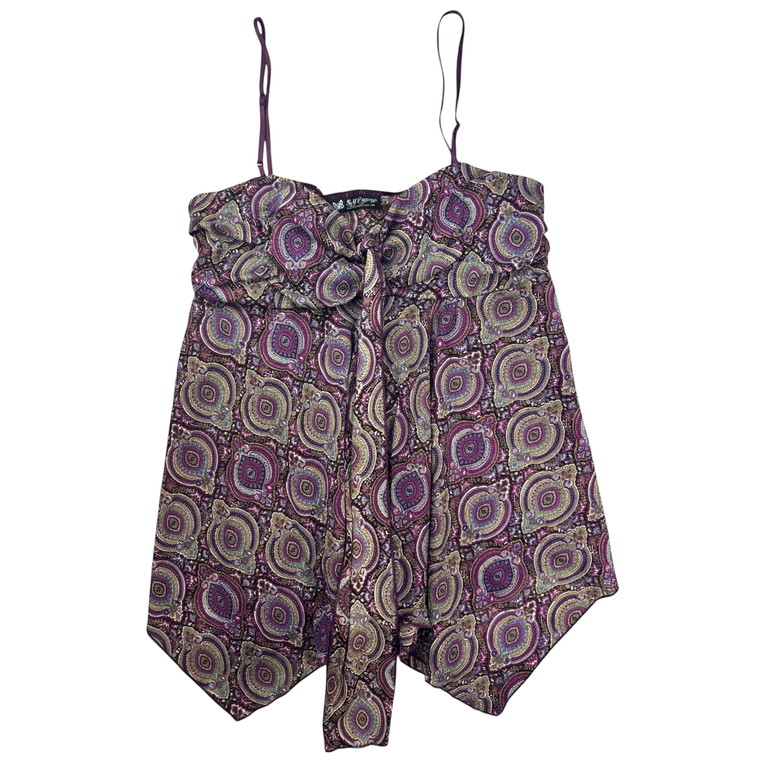 Y2k Purple Pattern Cami Top
