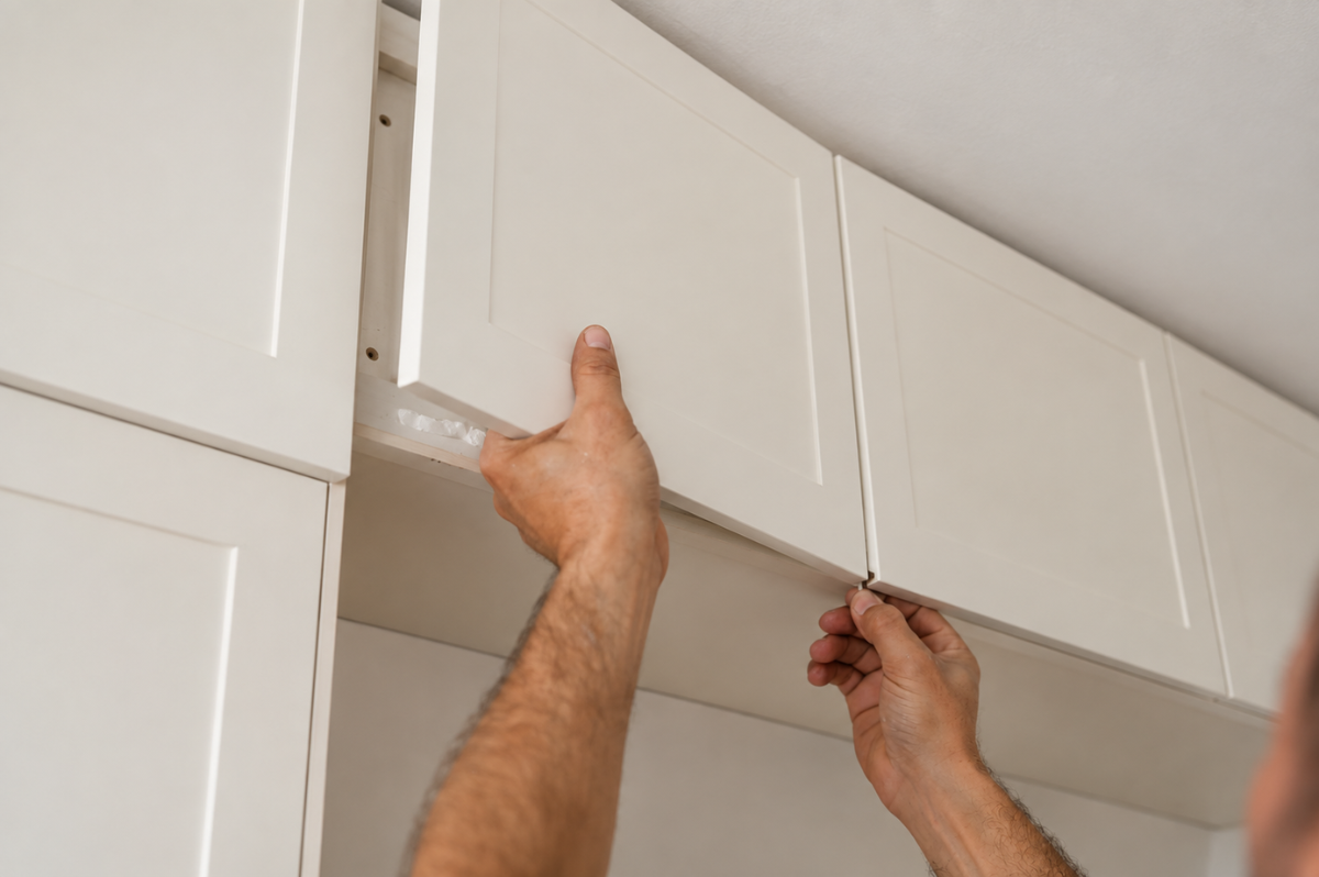 Custom countertop installation detail in a Central Florida kitchen