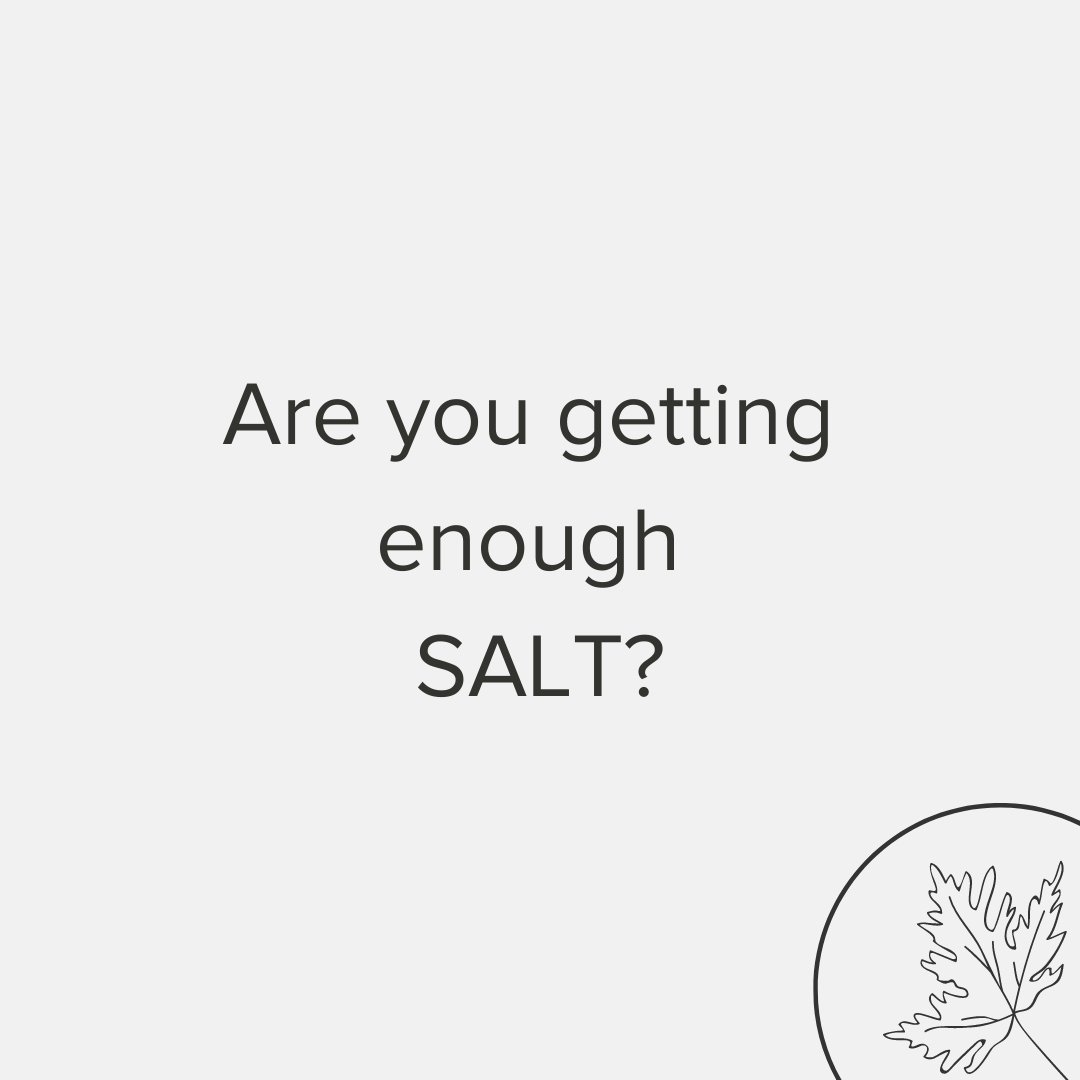 Salt is not the enemy. We need the minerals in salt - potassium, chloride, magnesium, sodium, iodine ... the list goes on⁠
⁠
It is important for blood volume, breast milk, adrenal gland support, metabolic support, inflammatory support &amp; brain fun