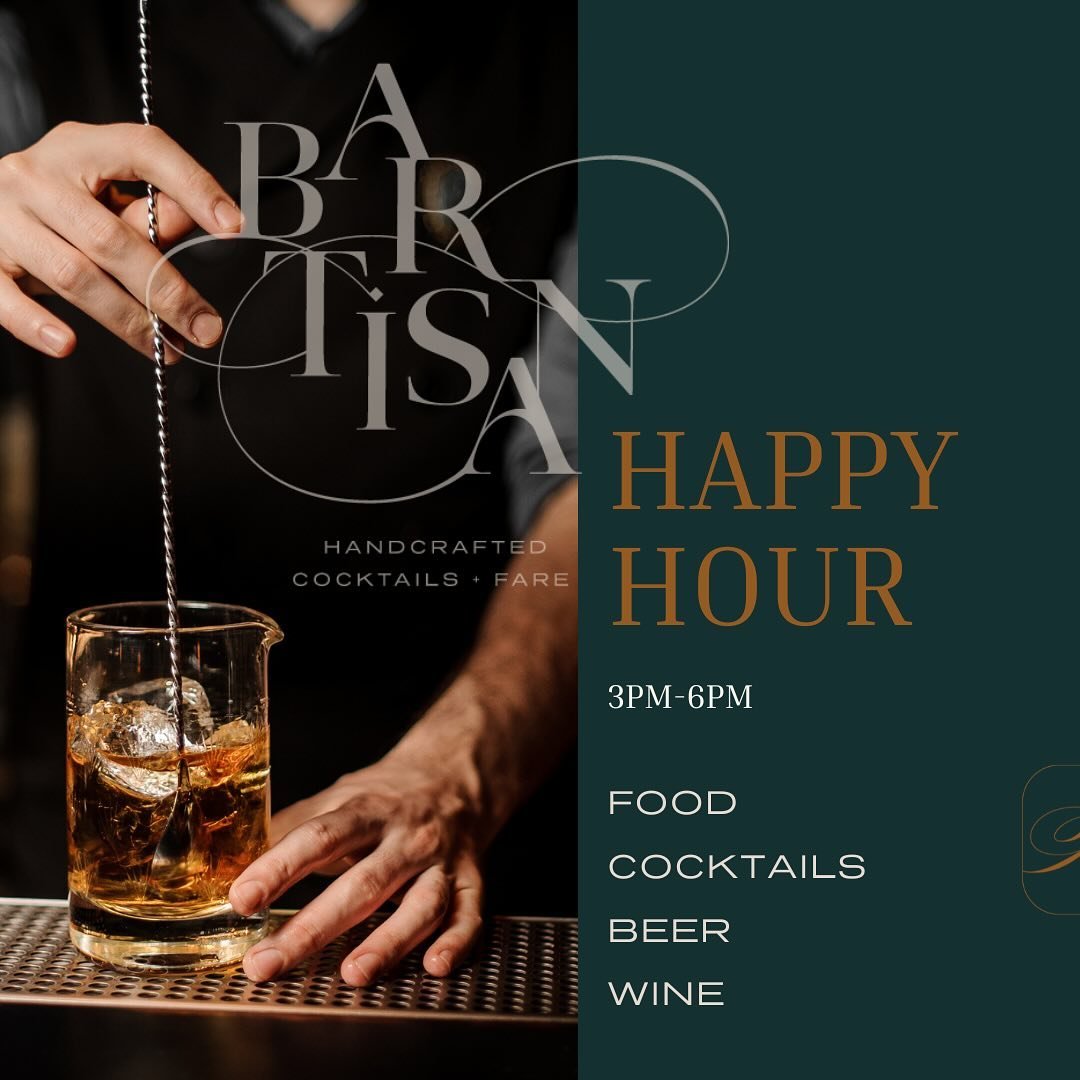 SICK OF THE RAIN? 🌧️ 

Join us at The Bartisan today for the best local happy hour (3-6pm) 

Don&rsquo;t miss our 🥂LADIES NIGHT SPECIAL🥂

The Bartisan is located at 1065 W. Ann Arbor Rd. Plymouth next to Red Olive cross from the famous famously ch