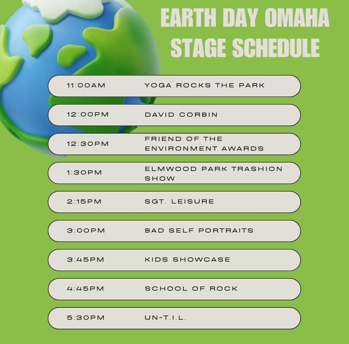 Join us at Elmwood Park on Saturday, April 27th for @earthdayomaha 🌎 A day filled with education, music, food and all the environmentalism and sustainability one could hope for! 

Earth Day Omaha is free and open to the public. 

April 24-27 is Do G