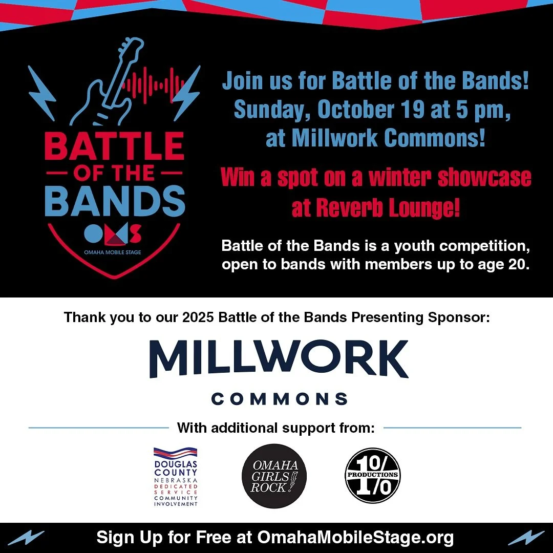 Battle of the Bands is a youth competition, open to bands with members up to age 20.

-Free and open to the public.
-Performances are limited to 10 minutes.

Winners will be booked on a winter showcase show at Reverb Lounge. Sponsored by 1% Productio