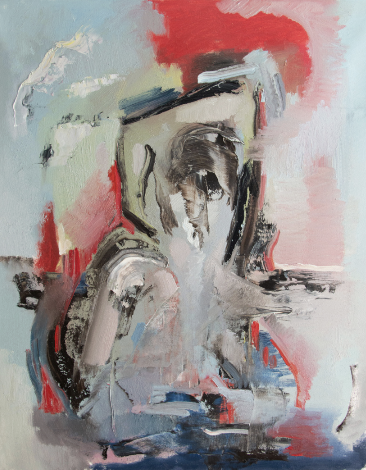 Adem Gjonbalaj - "Black Fin" (2025), oil on canvas, 30 x 24 inches