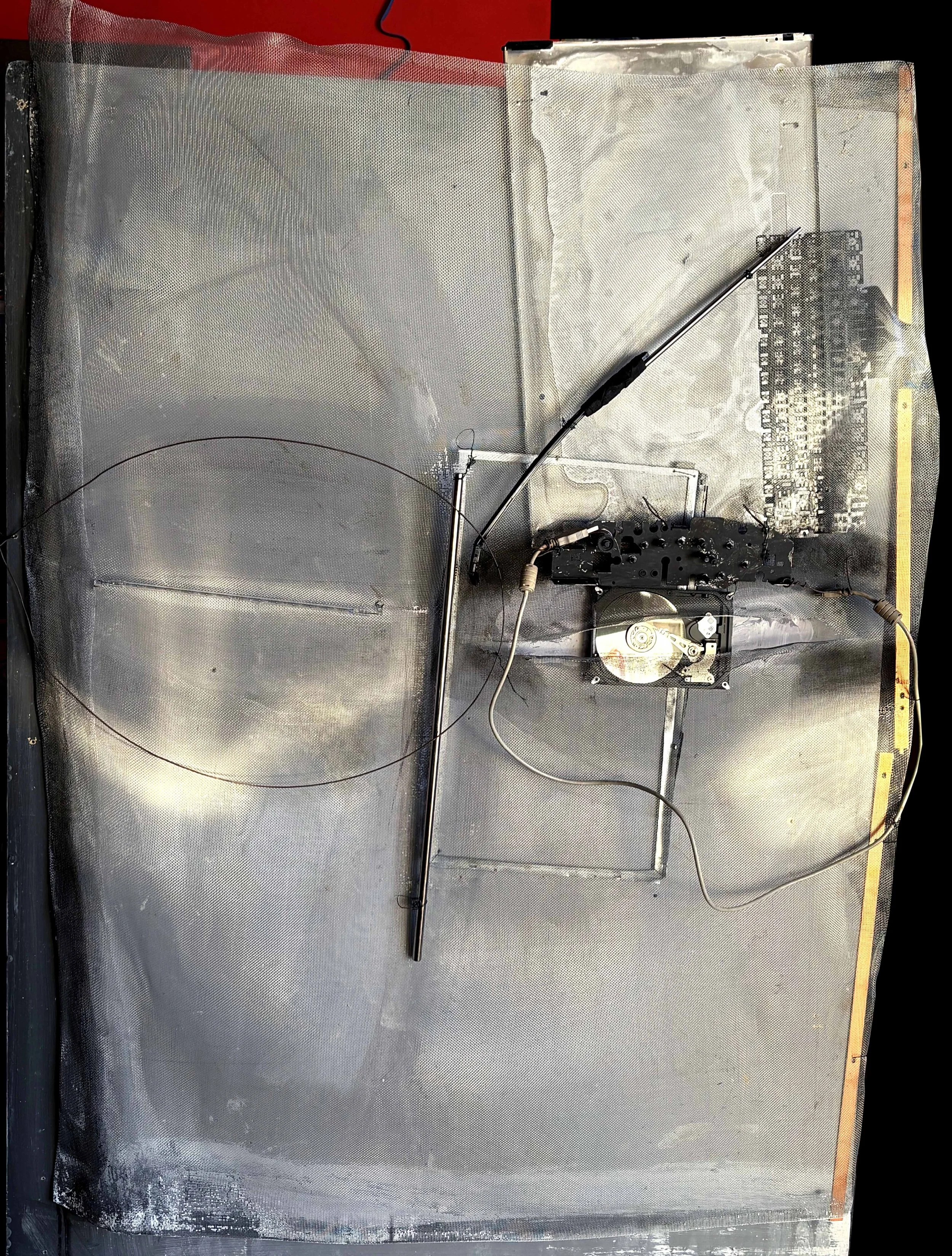 Ai Face 1b (52x38) Mixed Media on Wood Board year 2026