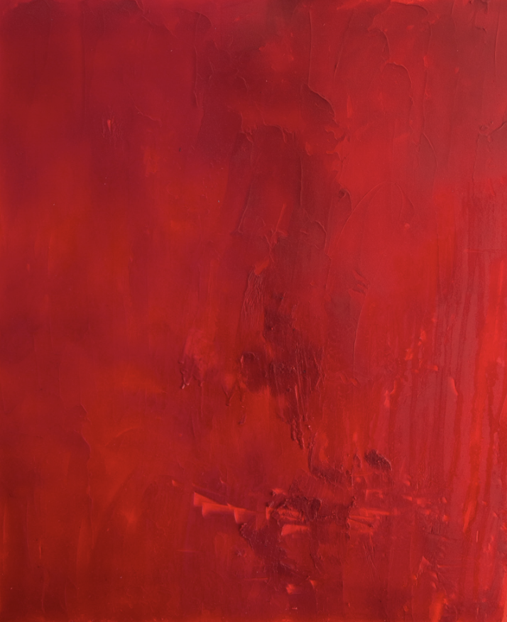 Adem Gjonbalaj - "Polarizer" (2025), oil on canvas, 36 x 29.5 inches