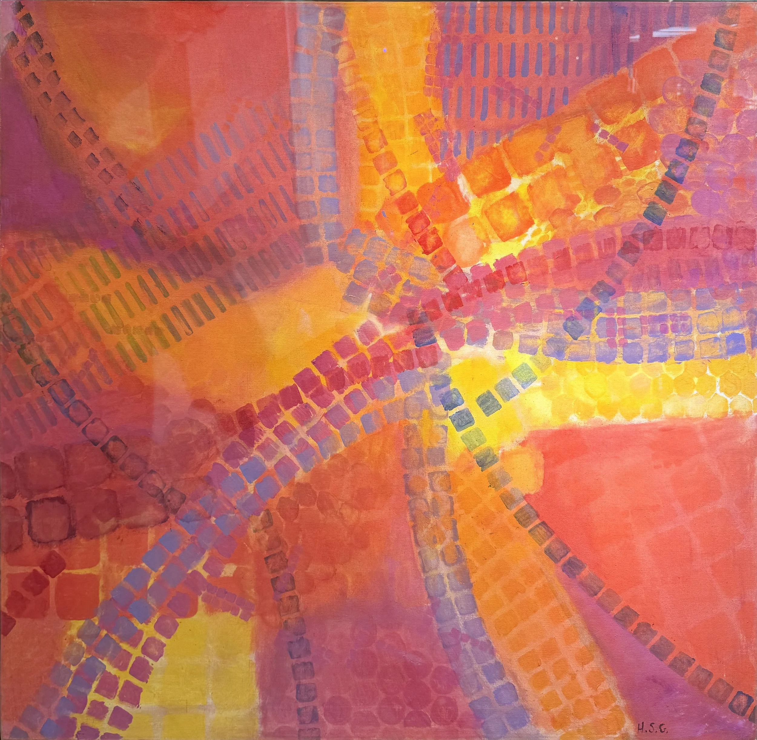Harriet Sobie Goldstein - "Pathway to Melody" (2026), acrylic on canvas, 36 x 36 inches.