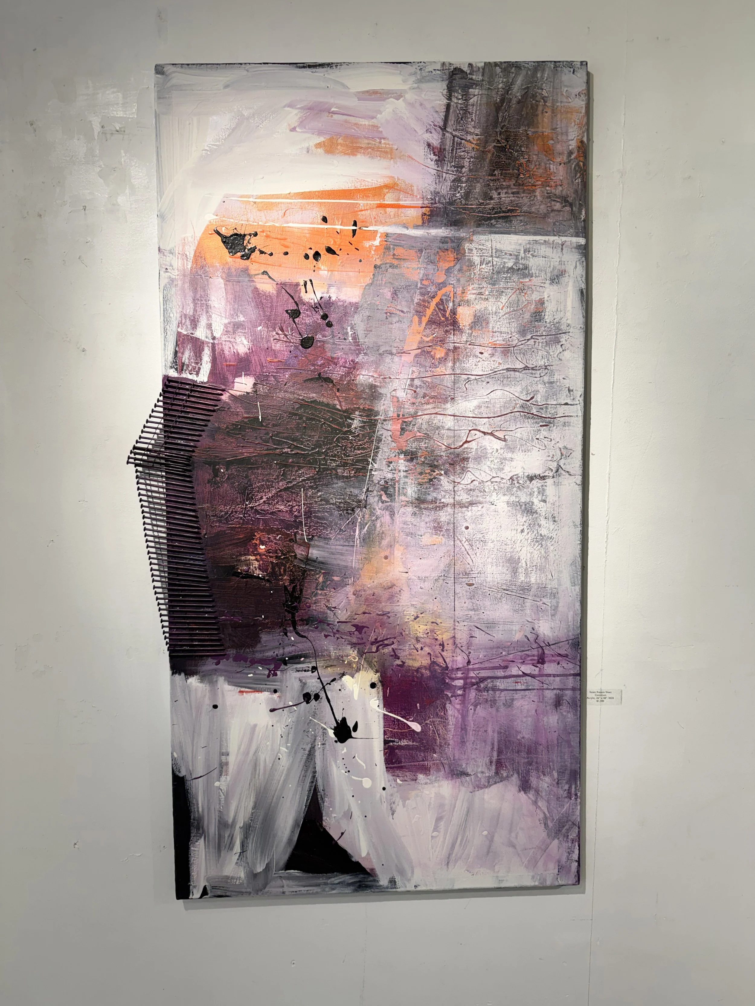 Susan Kasson Sloan - "Construct" (2025), Acrylic, 26 x 48 inches.