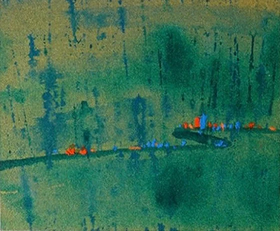 Young M. Kim - "Monsoon," 9 x 11 inch image on 24 x 30 inch canvas.