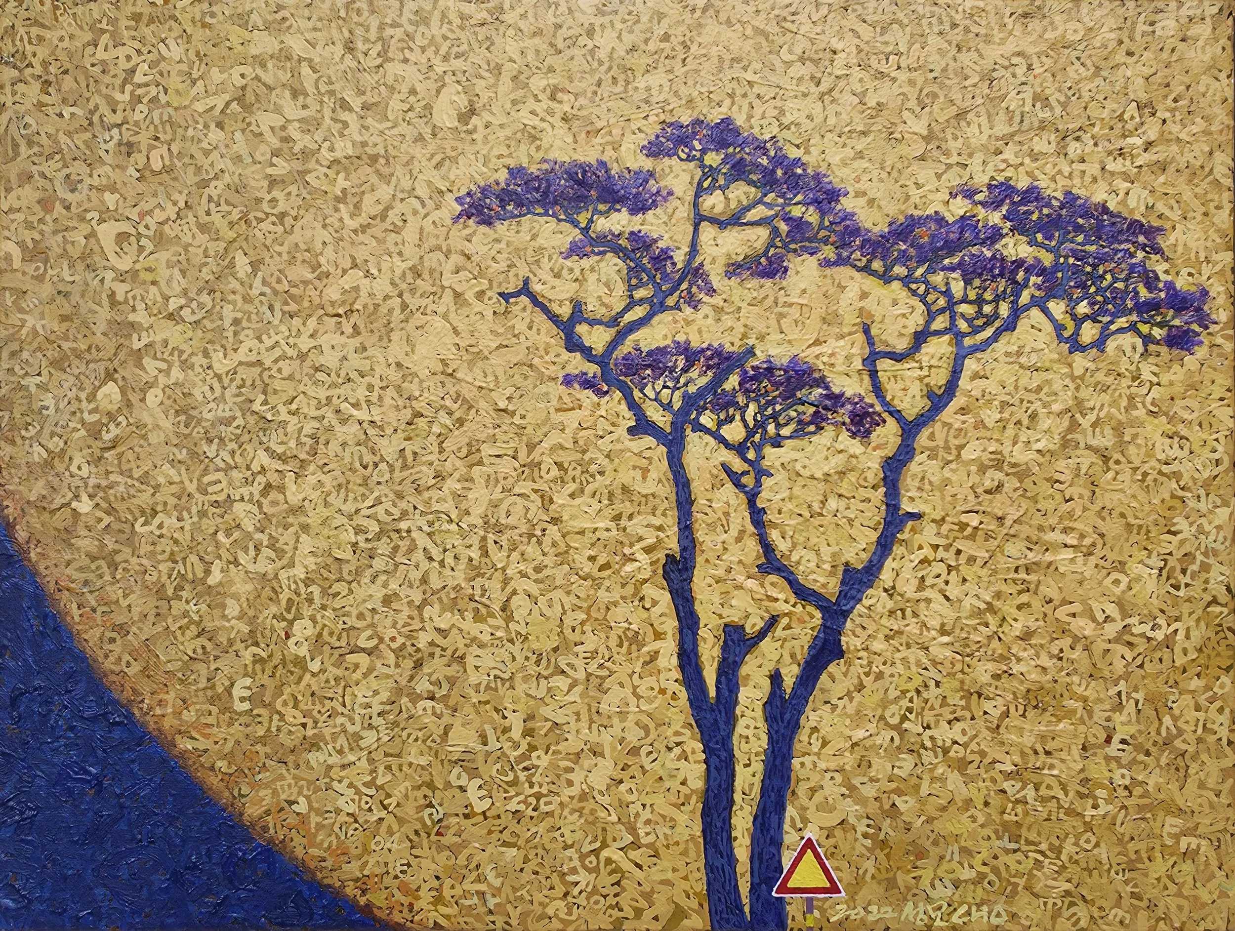 Sungmo Cho - "Along the LOVE Road" (2022), oil on canvas, 16 x 12 inches