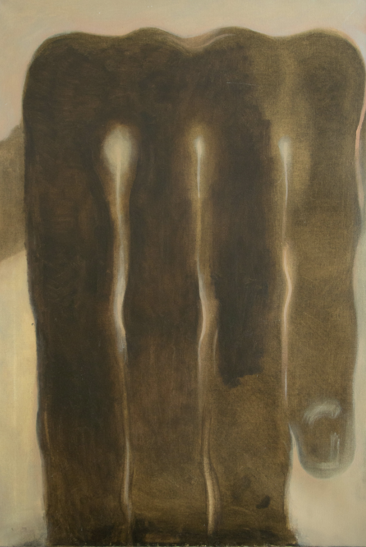 Adem Gjonbalaj - "Through Slender" (2025), oil paint on canvas, 36 x 24 inches