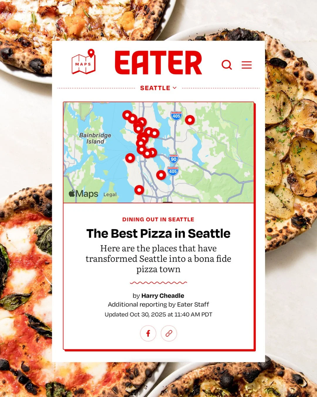 Thank you @eaterseattle for the recognition! Now you can get this goodness in five neighborhood locations! (Ravenna re-opening announcement coming very soon 👀👀👀)