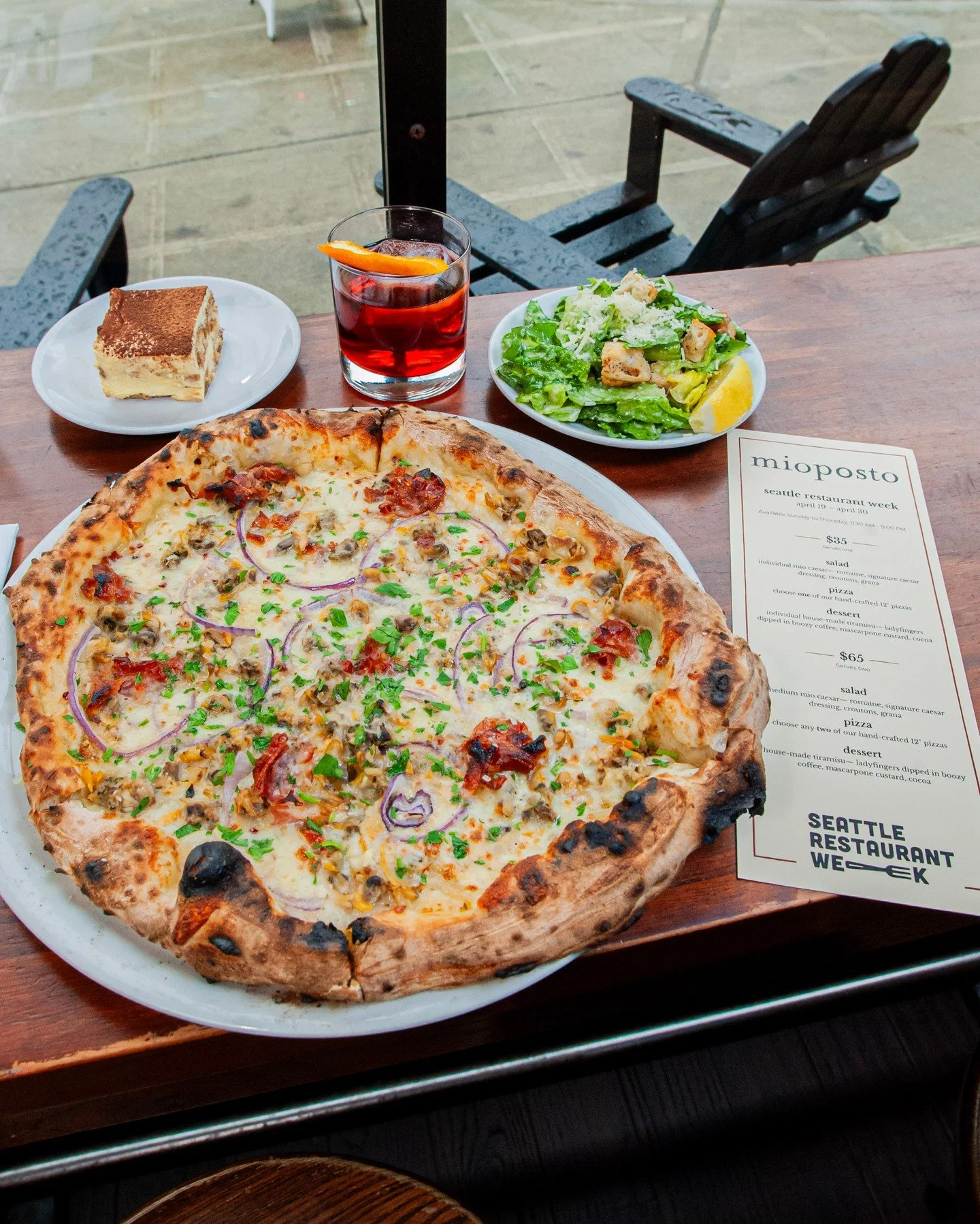 Last call for Seattle Restaurant Week! ⁠
⁠
Join us for a three course experience for $35 per person or $65 for two, featuring our signature Caesar salad, tiramisu, and your choice of pizza.⁠
⁠
Available now through Thursday from 11:30 AM to 9:00 PM.