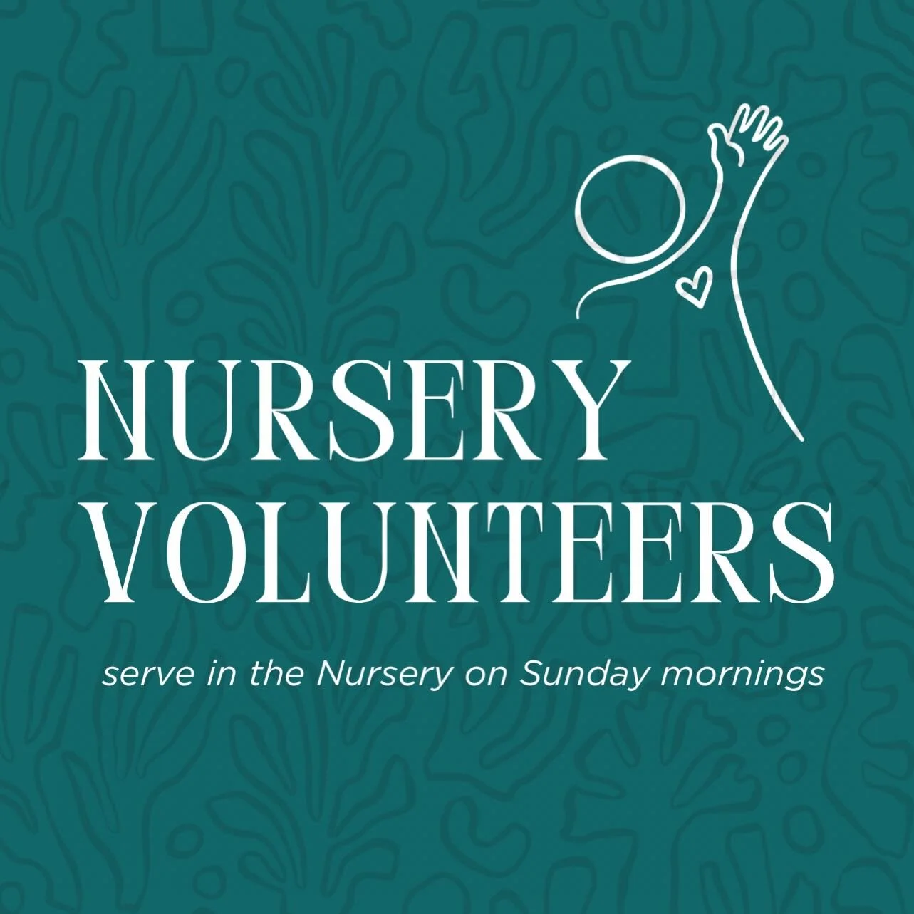 Sign up to serve in our nursery on Sunday mornings! This is a great way to love on our youngest members and meet our young families. Link in bio to sign up!