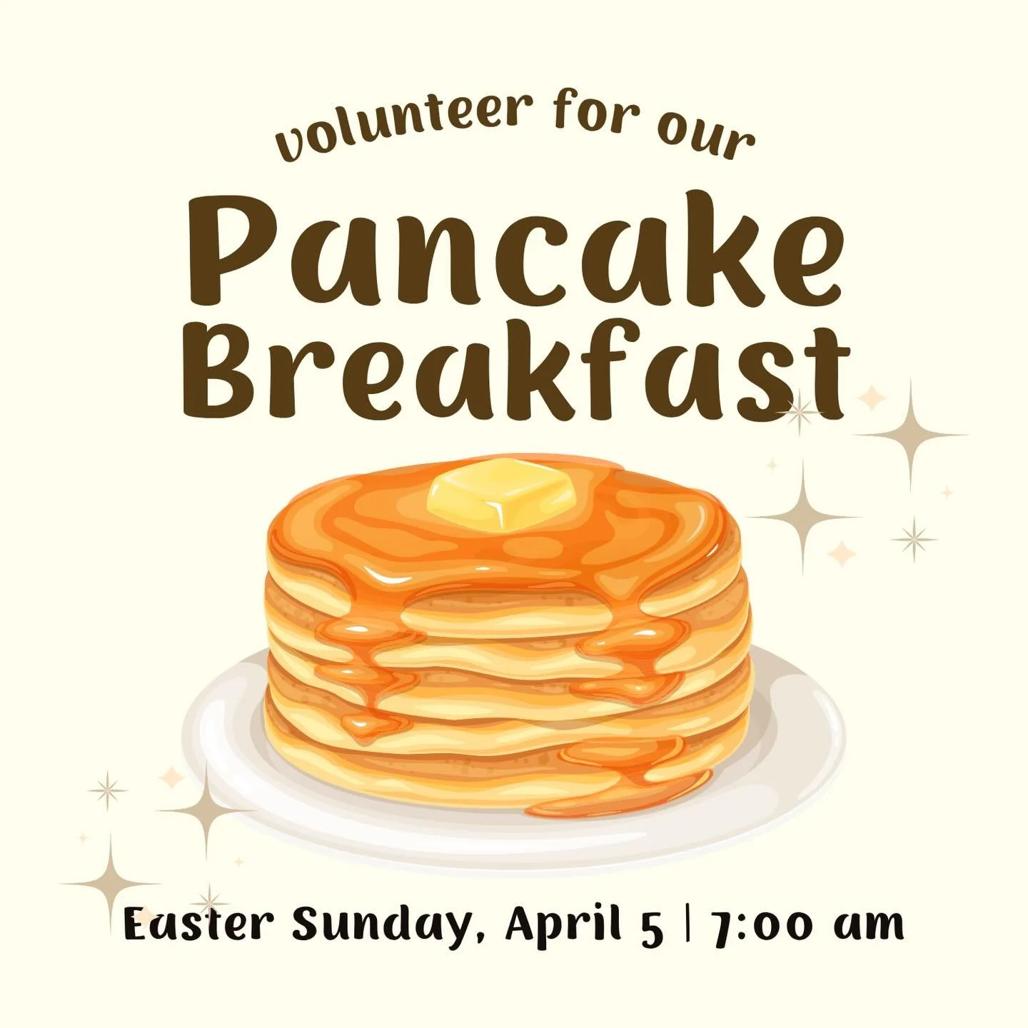 Volunteer for our Easter pancake breakfast! Link in bio.
