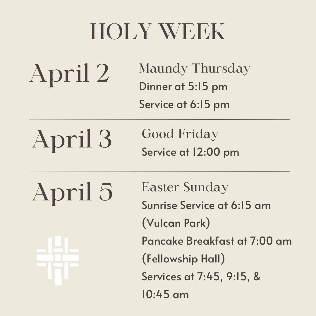 Join us for our Holy Week services!