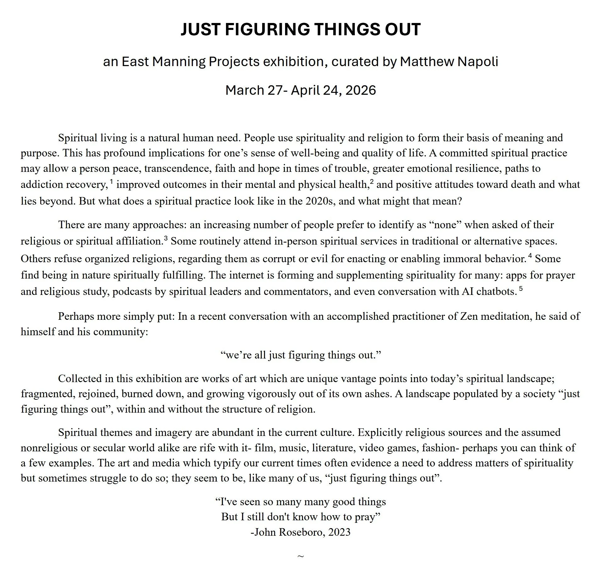  gallery handout, written by me 