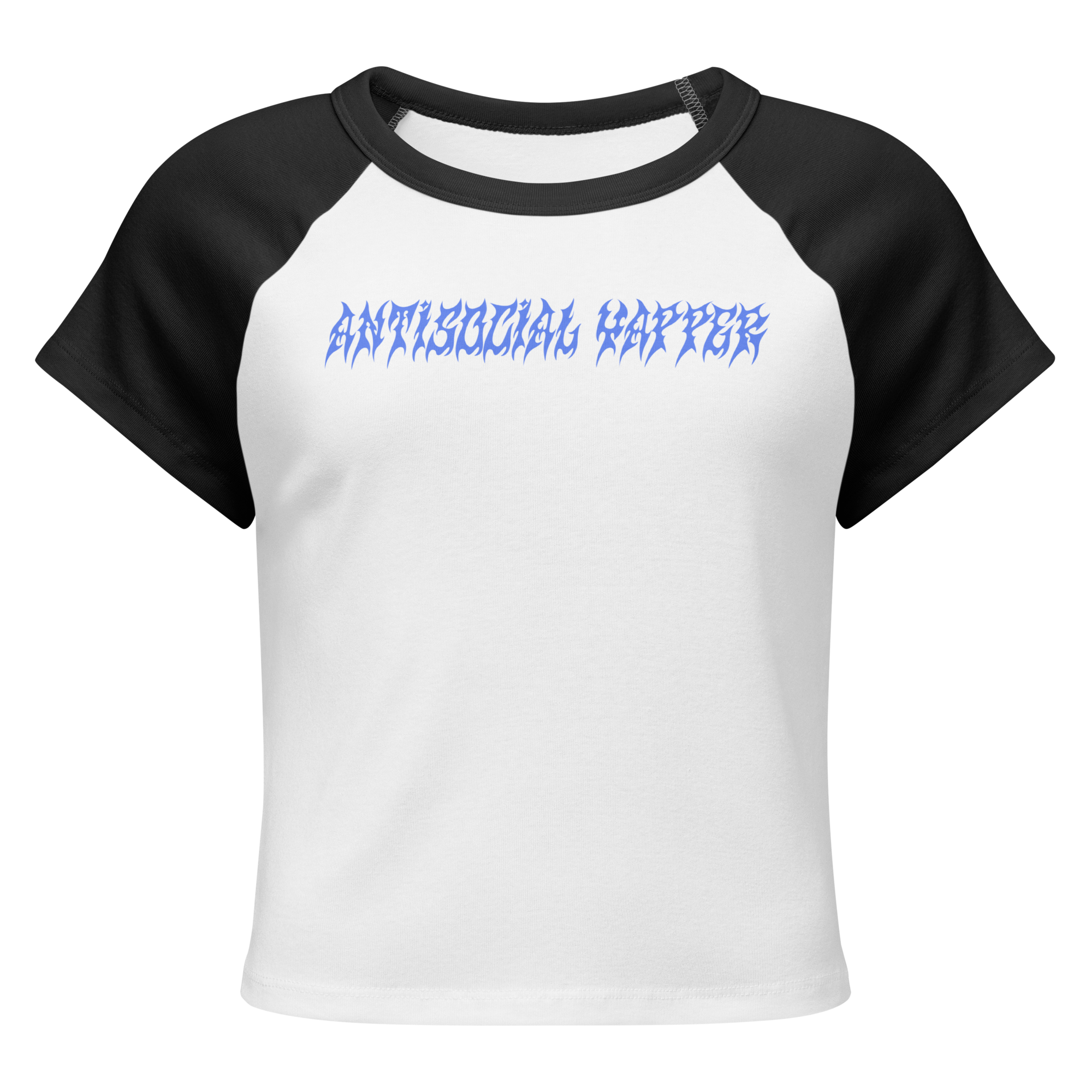 ⟡˙⋆ antisocial yapper baby tee (black) ⋆˙⟡