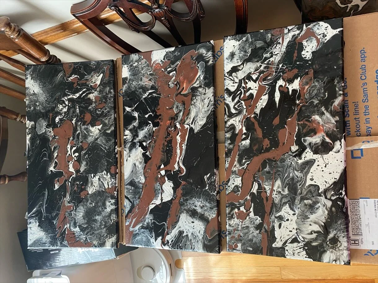 Recent commissioned triptych for @timisanni 

Lmk if you&rsquo;re interested in purchasing a previously made work or want a commission