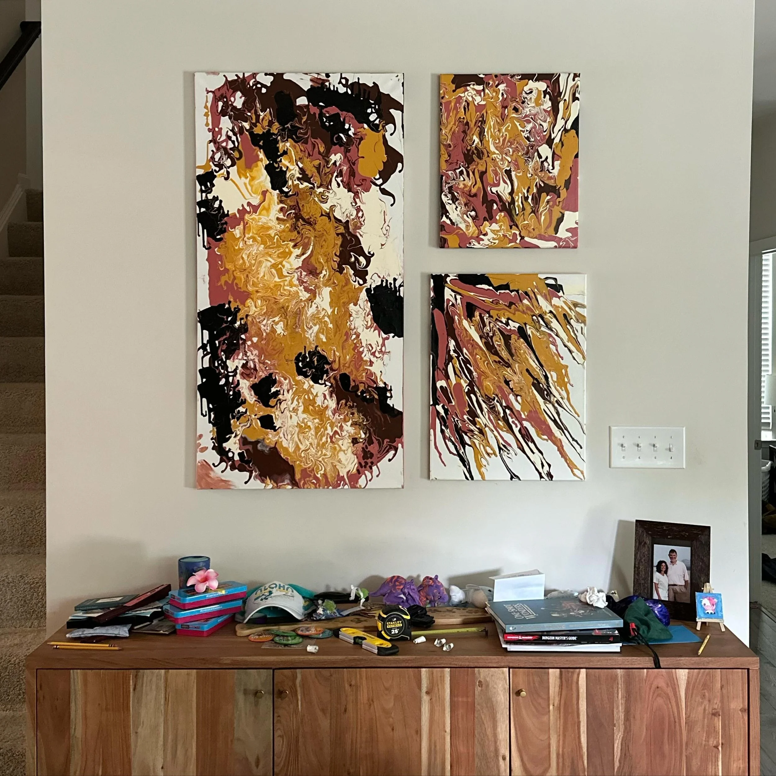 Commissioned triptych I made at the start of 2023.
.
.
#art #paint #painting #pourpainting #artist