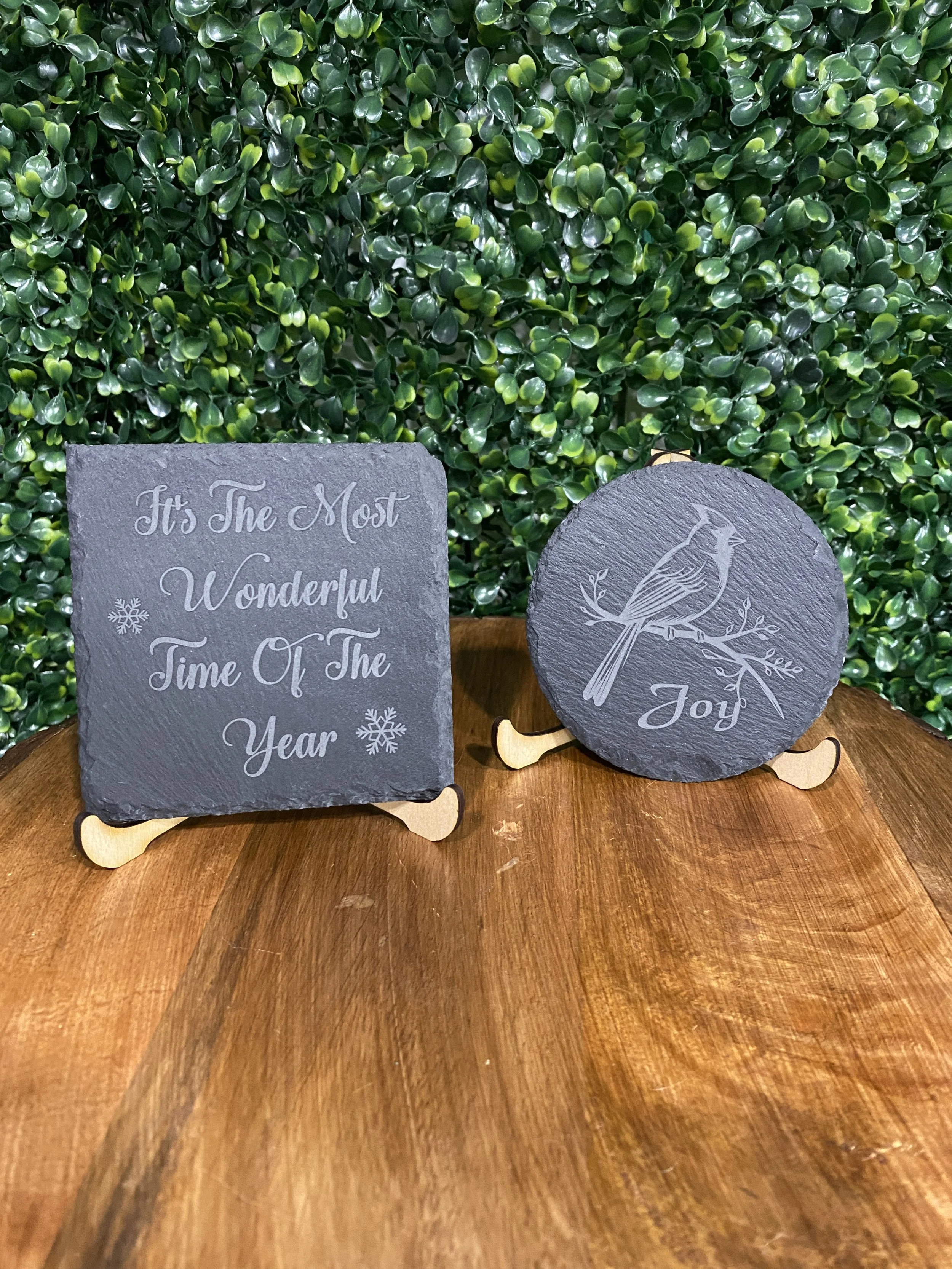 Custom Engraved Slate Coasters