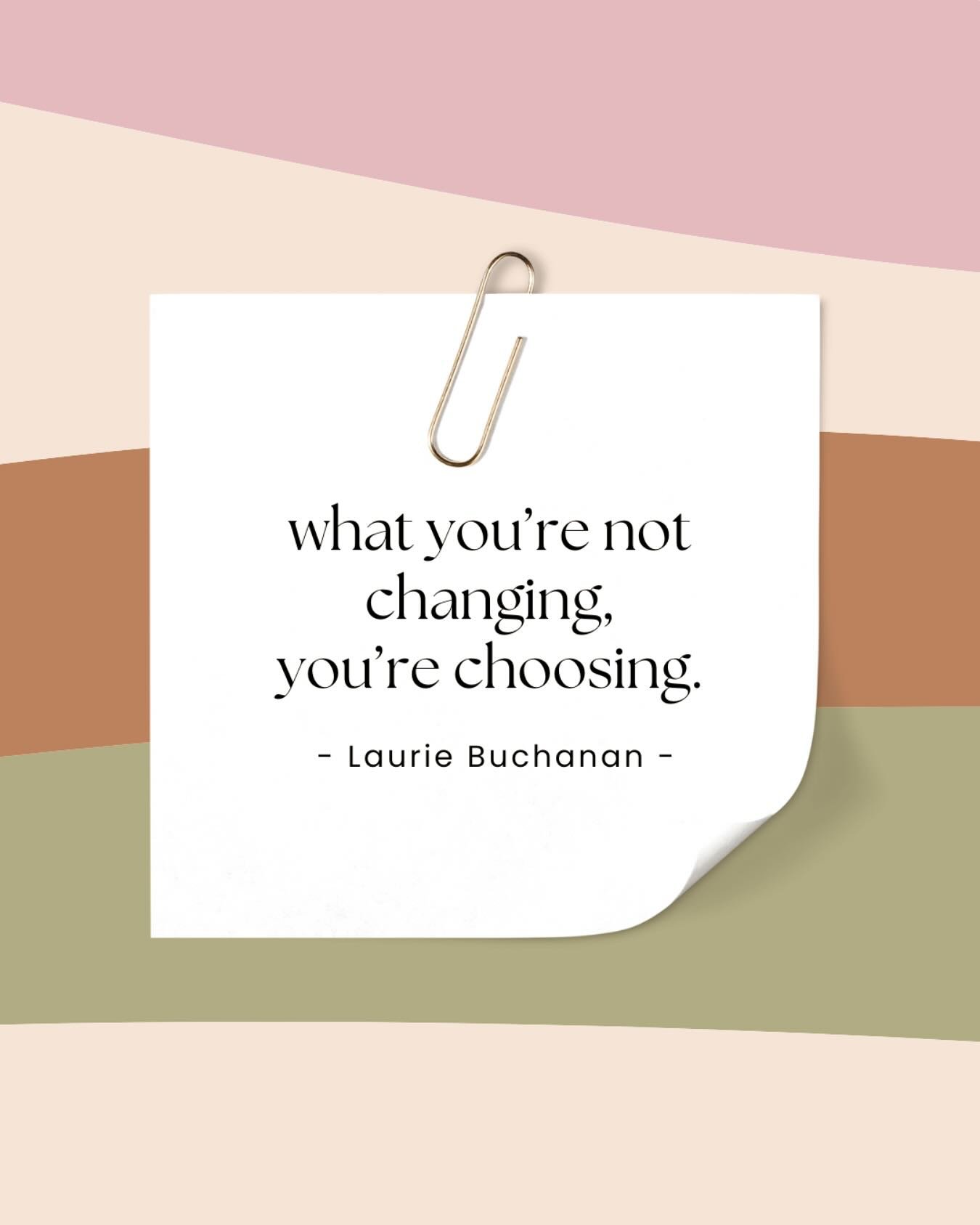 This quote is said with power, not shame.👏🏼
YOU have the ability to change, adjust, & address aspects of your life that are not serving you.
May you walk in the power of choice & realize you can create the life you want!