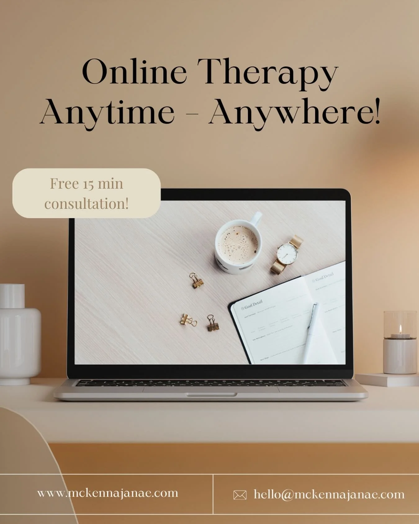 Taking the first step towards therapy can be difficult&hellip;doing it in sweats from the comfort of your own home makes it a little bit easier! 🤎
> > I offer a free 15 minute consultation that you can book either on my website or by clicking 