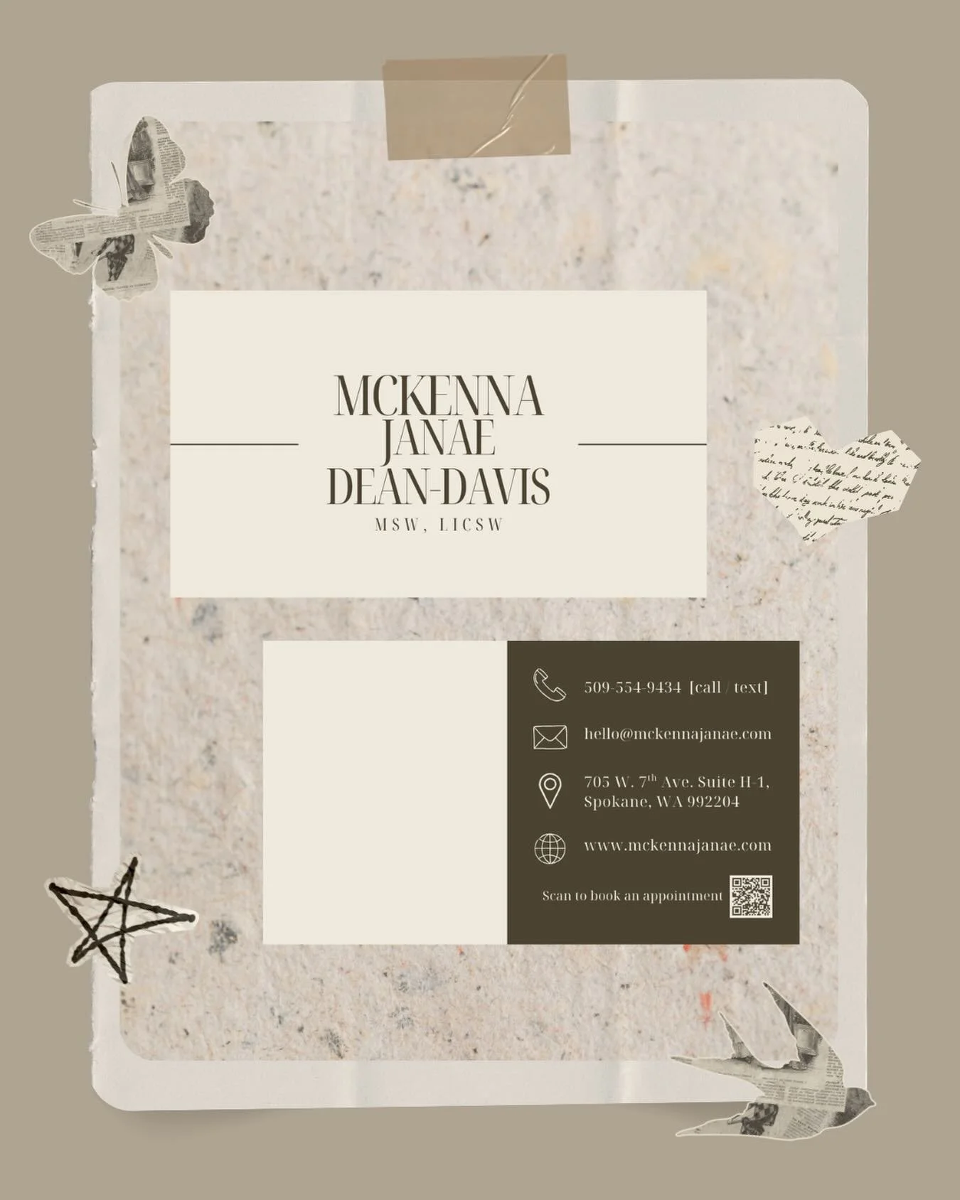 &bull; NEW NEW NEW &bull; 
It was time to update my business cards&hellip;if we even use these anymore?! 💳
I love to use them to write down homework or book/podcast recs for clients.

&bull;
&bull;
&bull;
#therapist #spokane #telehealth #socialworke