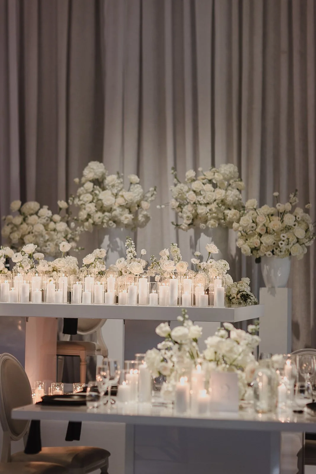 A White Modern Candelit Wedding