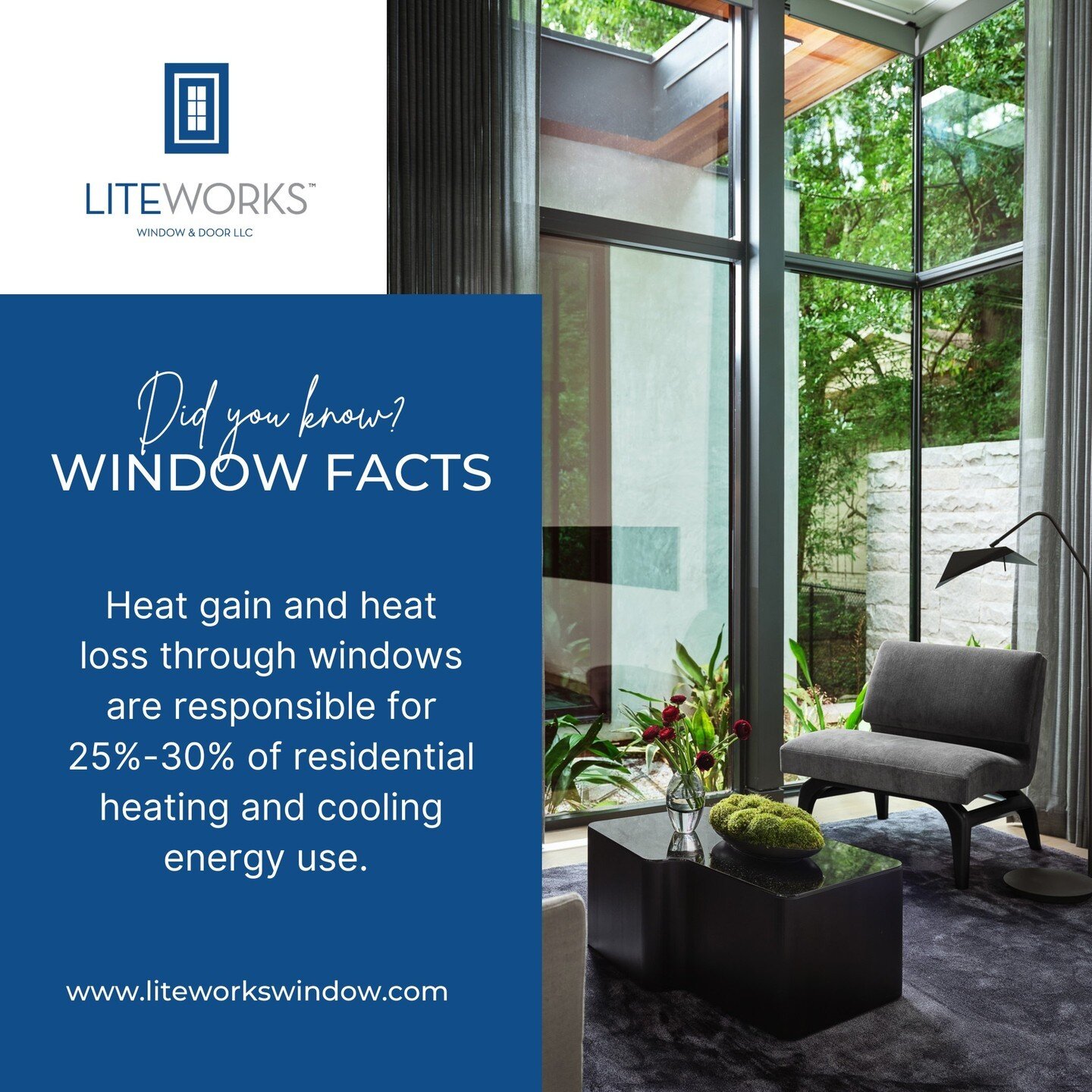 Winters are cold, and summers are hot. Liteworks helps you choose the most efficient windows for your home for any climate. Take the necessary steps to make your home more comfortable and save money on energy bills by contacting one of our salespeopl