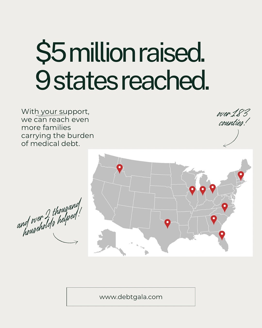 2,000 households. 183 counties. 9 states. $5 million raised. with 5 days left in the year, all that&rsquo;s left for us to say is- thank u to this community 🥺 happy h*nda dayszz 🤠

(thank u for the partnership @unduemeddebt, @forthegworls, @thedebt
