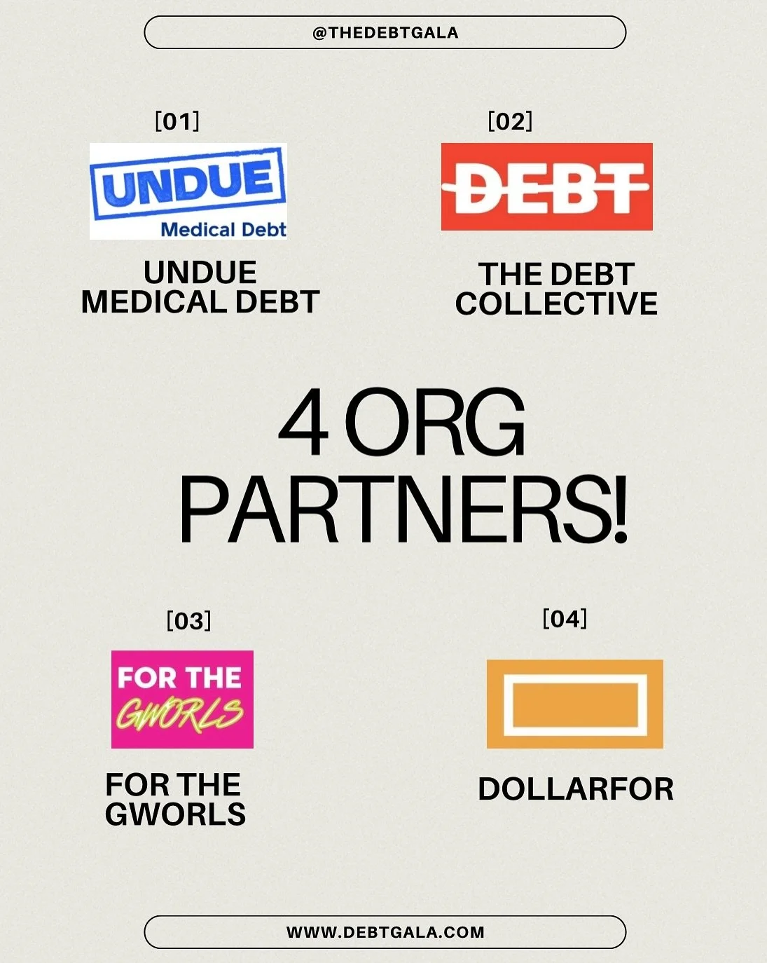with 4 more days left in 2025,(😵&zwj;💫) we wanted to share out the 4 orgs we&rsquo;ve been so fortunate to partner with on our mission to eliminate medical debt. 

it takes all of us ✌🏼 😁🫡
&mdash;
We&rsquo;re counting down the days to close out 