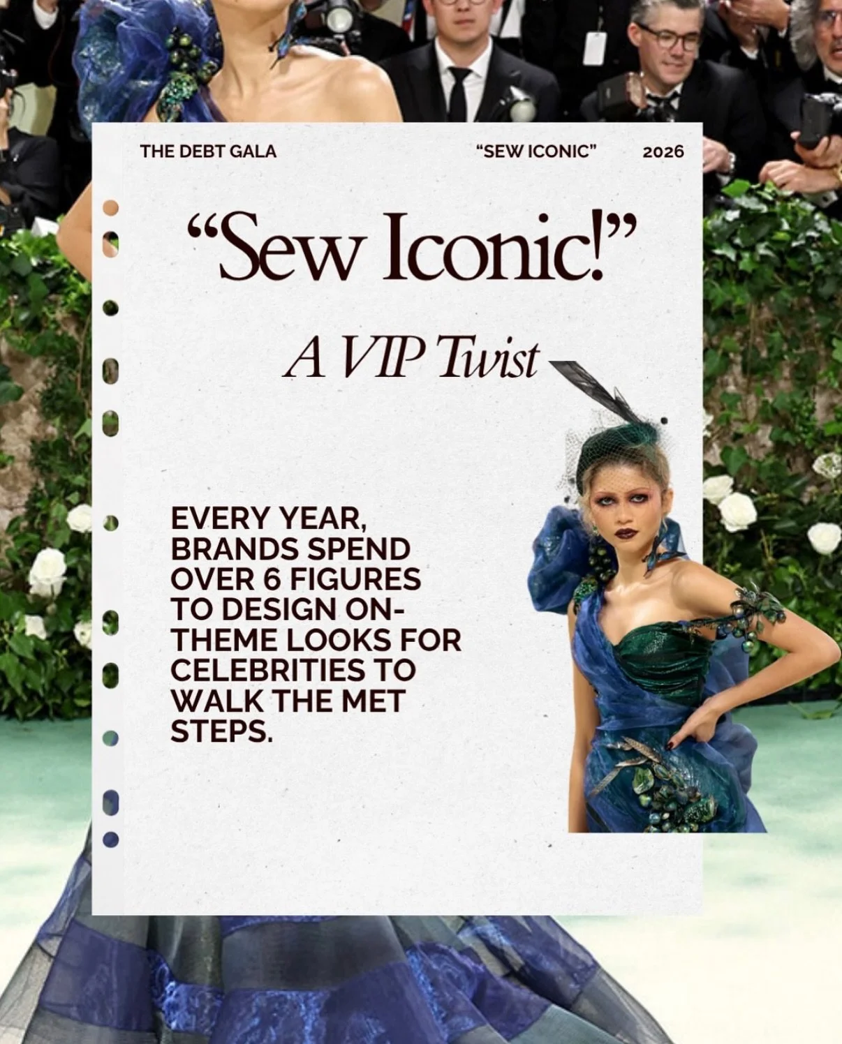 10 tickets. 10 designers. 1 VIP experience. So excited to announce our VIP package this year; &ldquo;SEW ICONIC!&rdquo;

The VIP package will include:
- Direct collaboration with an up-and-coming local designer of your choice on your red carpet fashi