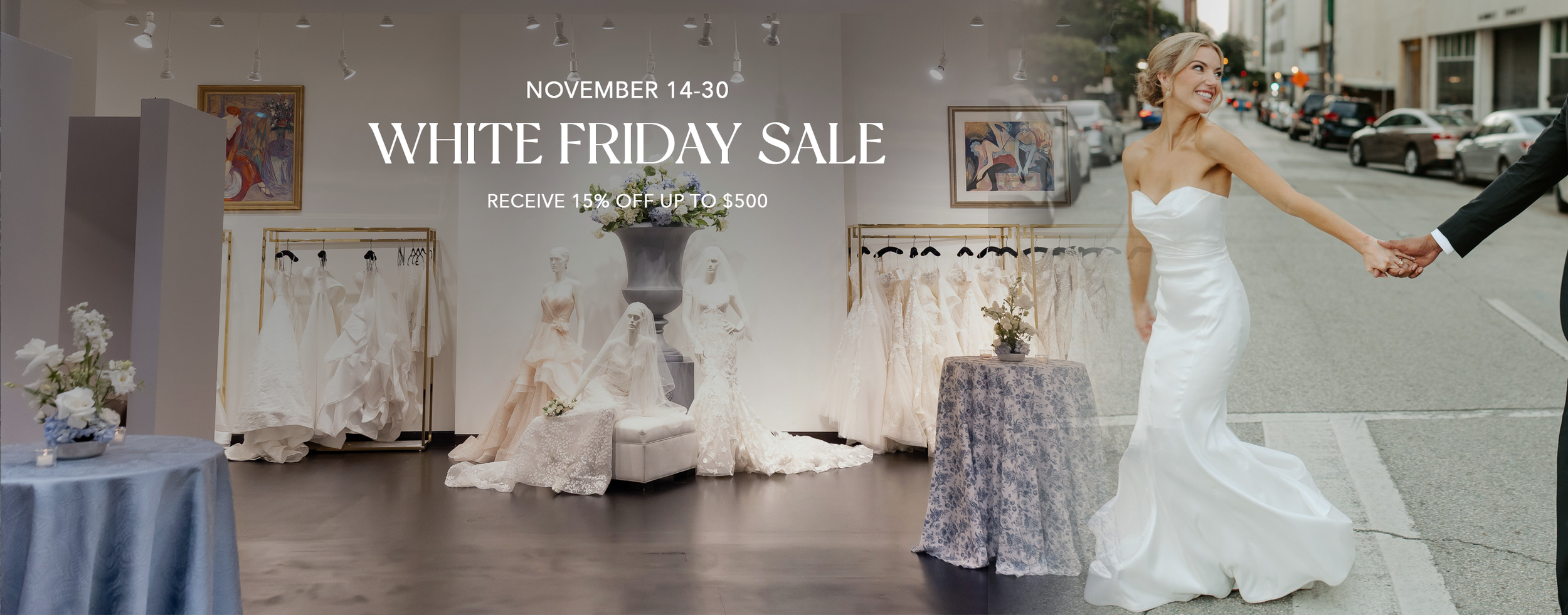 Annual White Friday Sale — 15% Off Gowns at Stardust &amp; Lulu’s Bridal