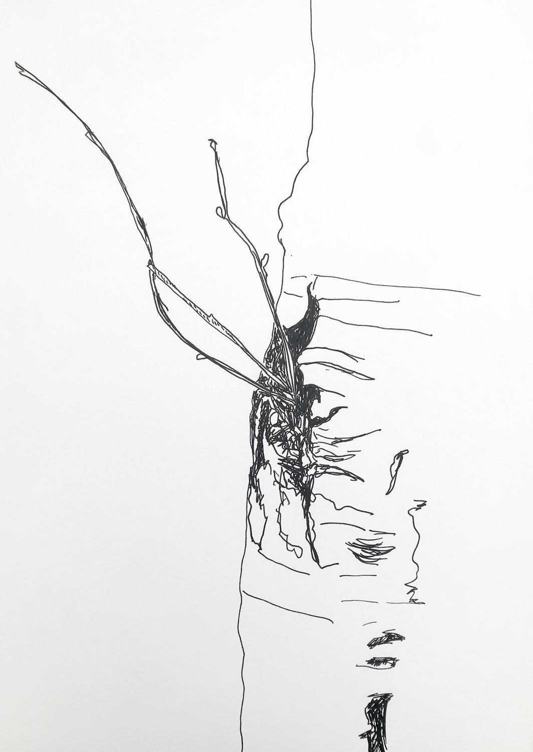 Reaching, 2022, pen on paper, 210x297mm